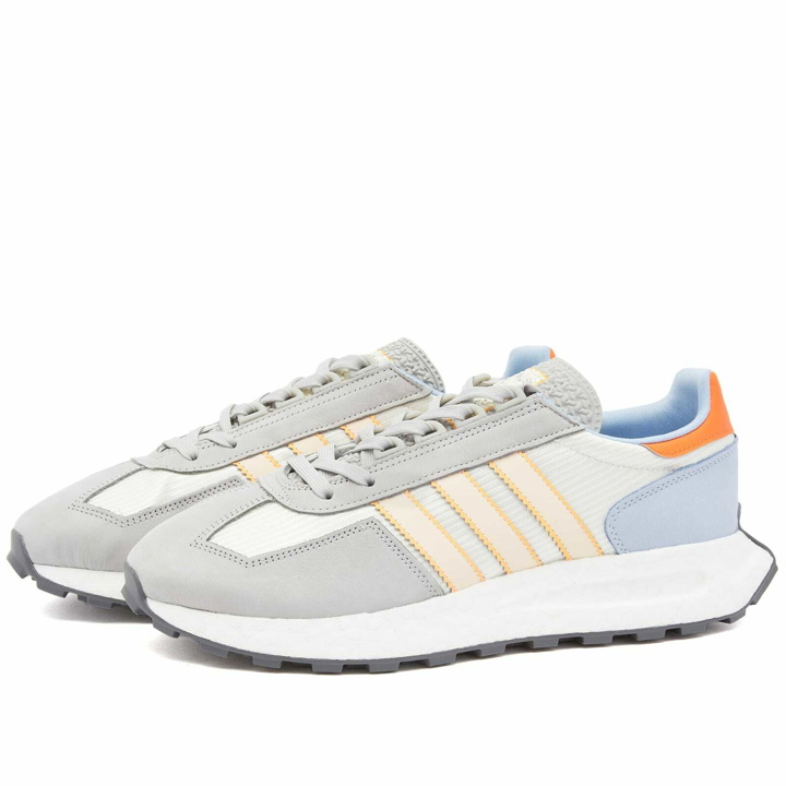 Photo: Adidas Men's Retropy E5 Sneakers in Off White/Acid Orange