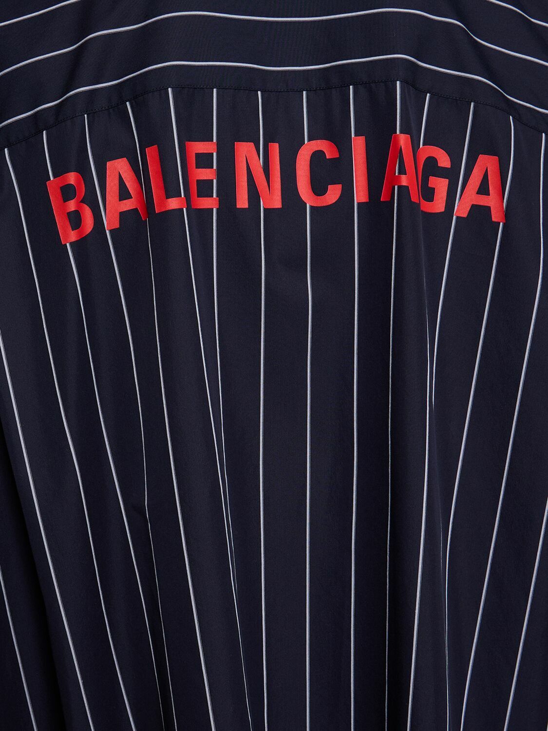 BALENCIAGA - Striped Oversized Cotton Blend Shirt Balenciaga