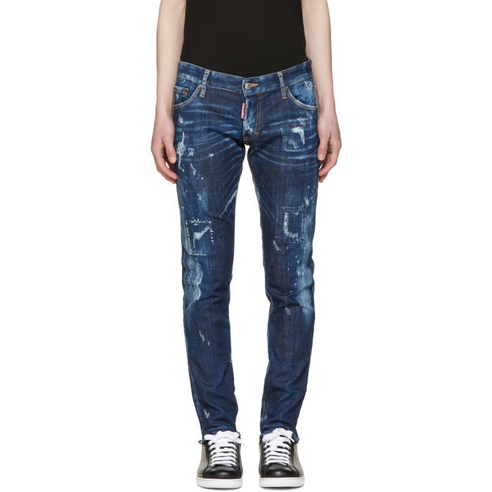Photo: Dsquared2 Blue Distressed Clement Jeans 