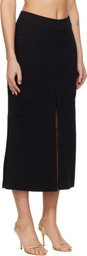 RECTO Black Front Slit Midi Skirt