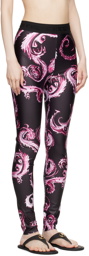Versace Jeans Couture Black & Pink Chromo Couture Leggings