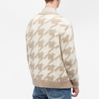 A Kind of Guise Men's Polar Knit Cardigan in Oyster Houndstooth