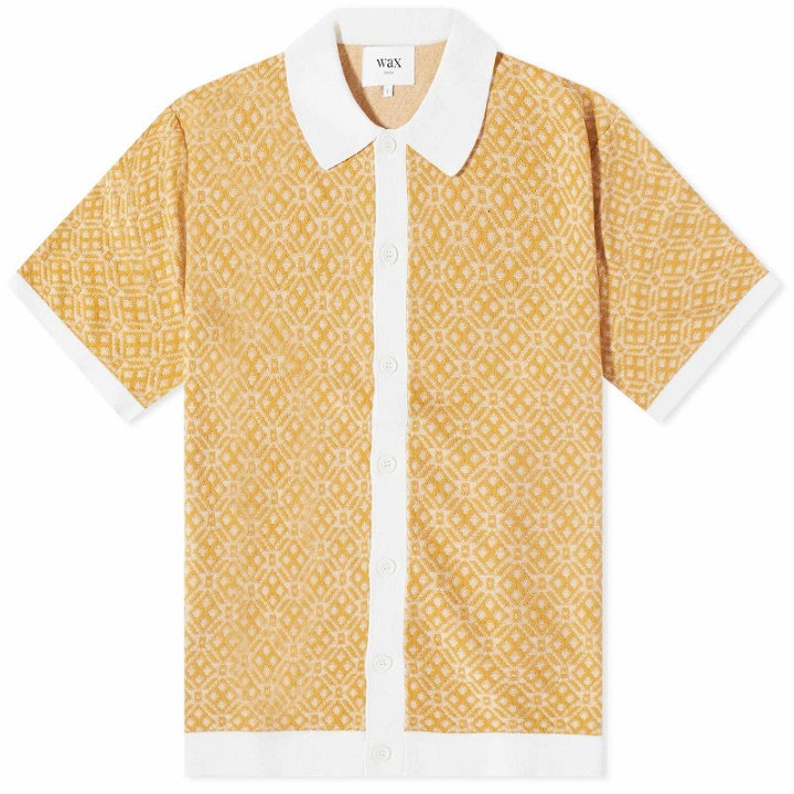 Photo: Wax London Men's Tellaro Short Sleeve Knit Shirt in Mustard