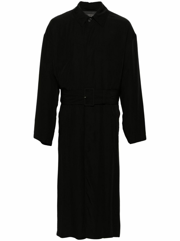 Photo: Balenciaga Black Belted Trench Coat