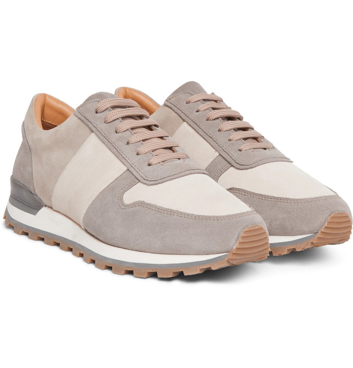 Photo: Mr P. - Colour-Block Suede Sneakers - Neutrals