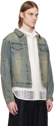 CMMAWEAR Blue Faded Denim Jacket