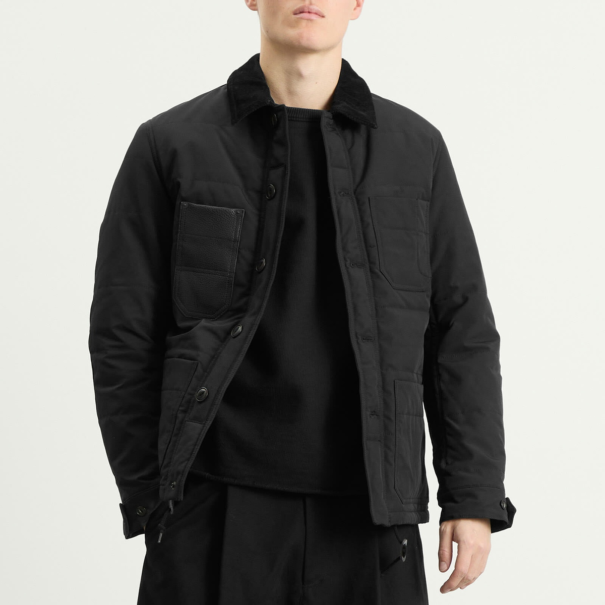 Junya Watanabe MAN Men's Oxford Leather Jacket in Black Red