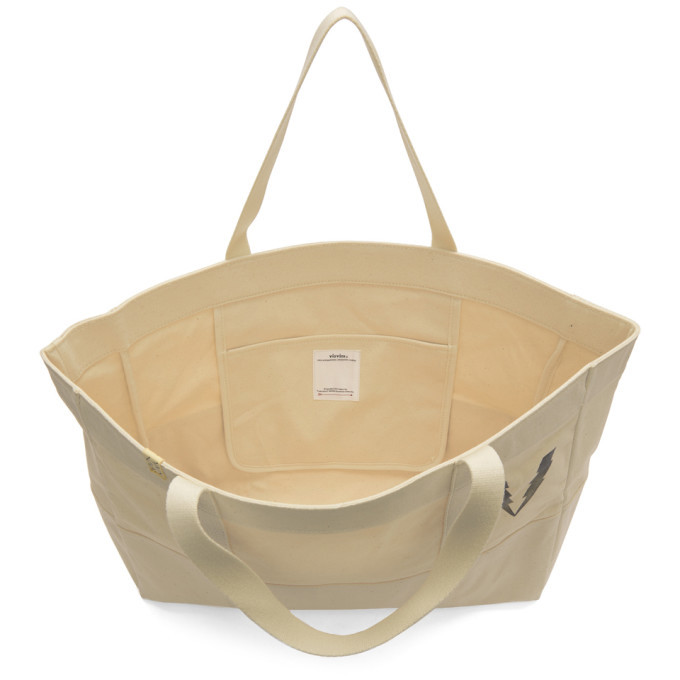 VISVIM STENCIL CANVAS TOTE Fサイズ アイボリー Visvim Ivory Canvas Stencil Tote Visvim