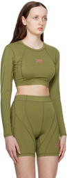 7 DAYS Active Green Cropped Long Sleeve T-Shirt