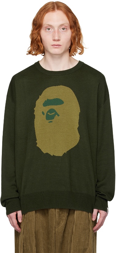 Photo: BAPE Green Ape Head Sweater