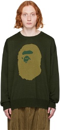 BAPE Green Ape Head Sweater