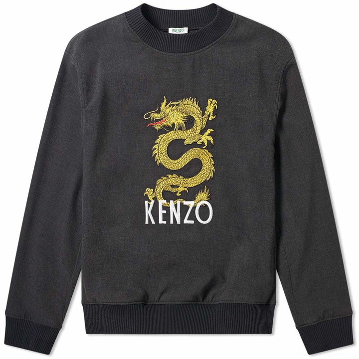 Photo: Kenzo Woven Dragon Embroidered Crew Sweat Charcoal