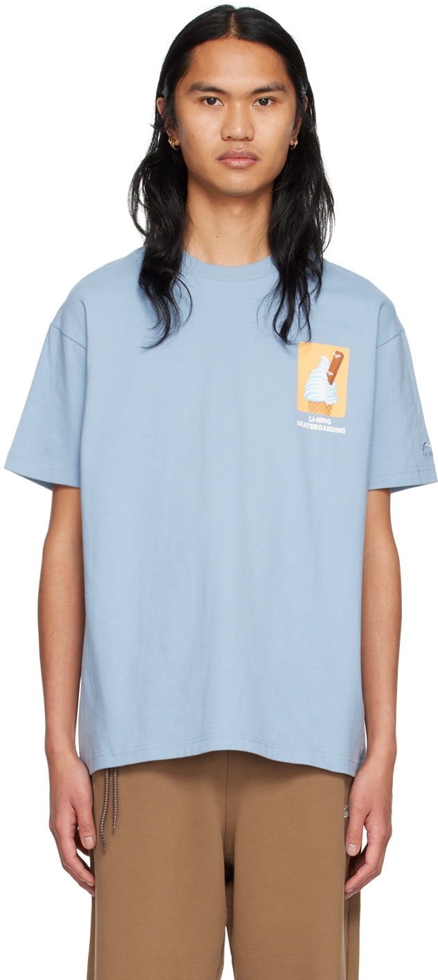 Li-Ning Blue Skateboard T-Shirt Li-Ning