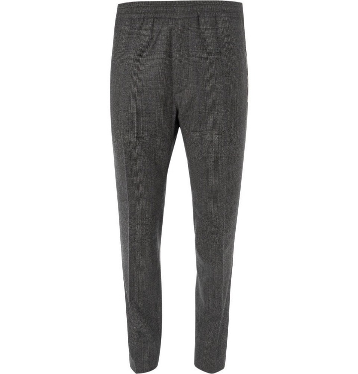 Photo: Stella McCartney - Grey Slim-Fit Tapered Prince of Wales Checked Wool Drawstring Suit Trousers - Men - Gray