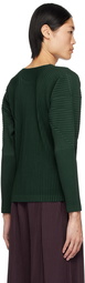 HOMME PLISSÉ ISSEY MIYAKE Green Dolman Long Sleeve T-Shirt