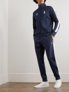 Polo Ralph Lauren - Wimbledon Slim-Fit Mesh-Trimmed Appliquéd Jersey Track Jacket - Blue