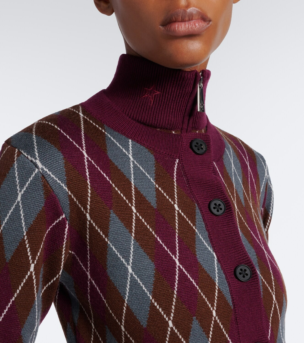 Perfect Moment Argyle wool cardigan