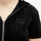 Alexander Wang Women's Short Sleeve Crop Logo Hoodie in Black