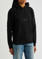 Saint Laurent Logo Hooded Cotton Sweatshirt Black