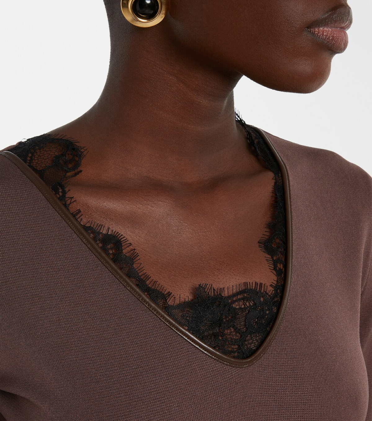 Jacques Wei Lace-trimmed bodysuit