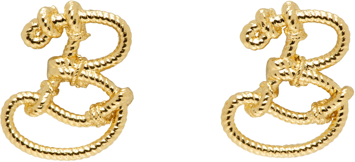 Burberry Gold Small Nautical Knot Stud Earrings