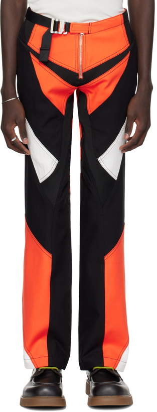 Photo: Dion Lee Black & Red Moto Panel Trousers