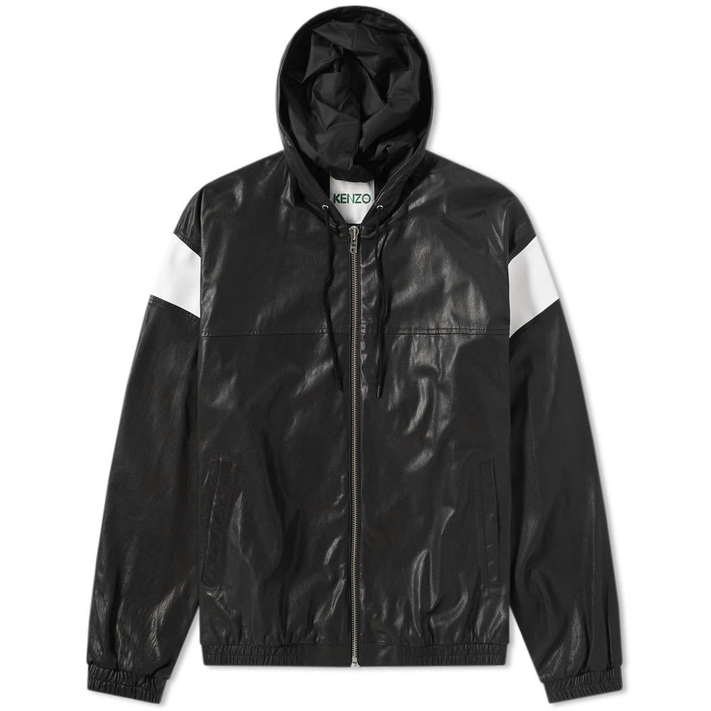 Kenzo Lambskin Hooded Leather Jacket Black Kenzo