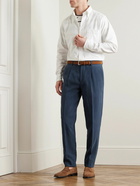 Brunello Cucinelli - Slim-Fit Pleated Linen Trousers - Blue