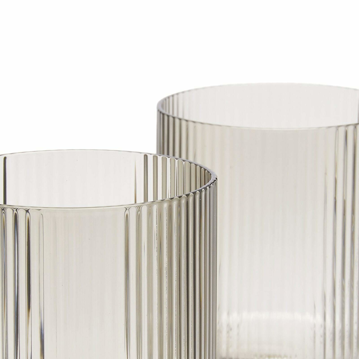 ferm LIVING Ripple Red Wine Glasses - Set of 2 in Smoked Grey 