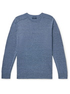 Peter Millar - Port Saddle Linen and Merino Wool-Blend Sweater - Blue