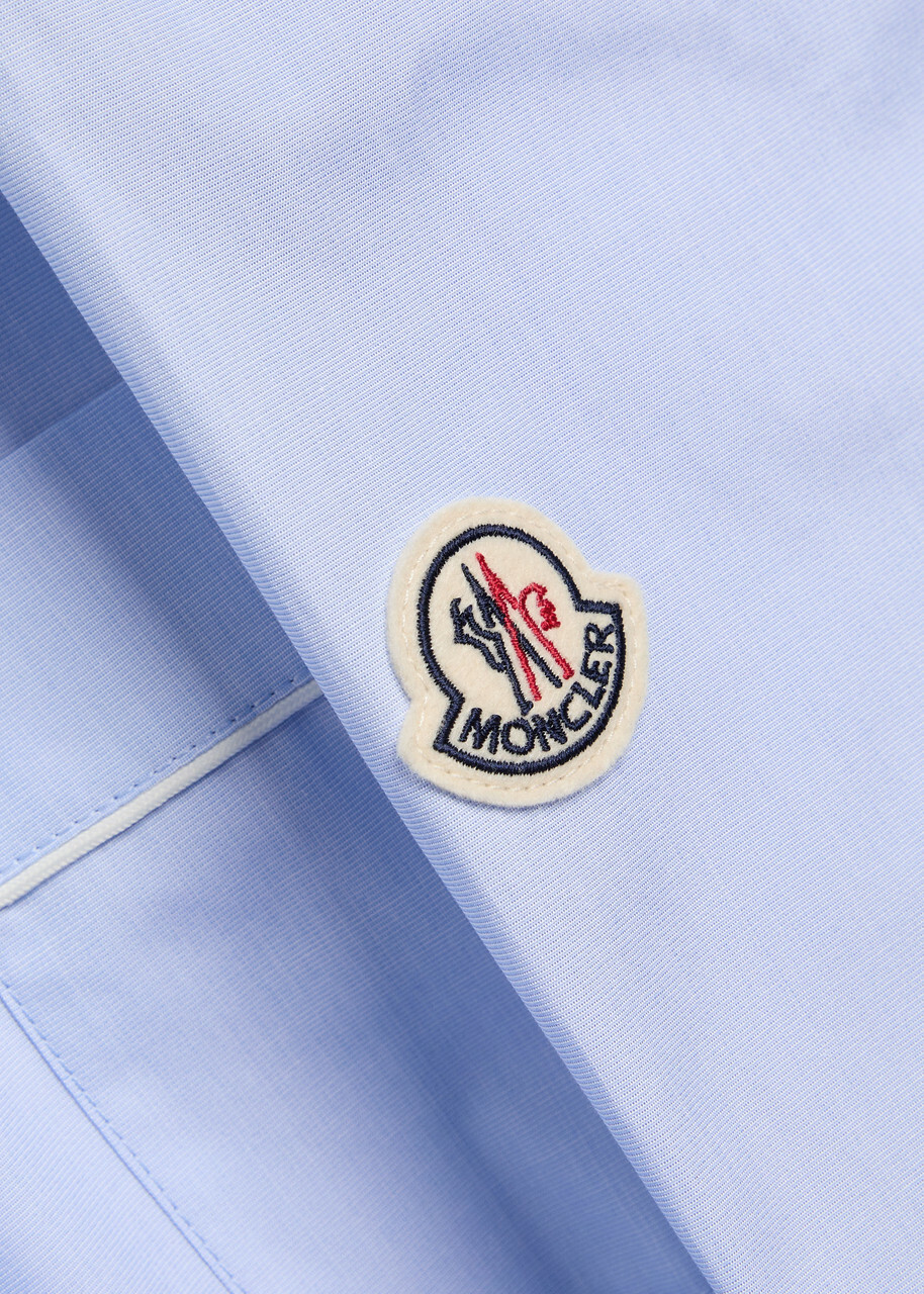 Moncler Logo-appliquéd Cotton Shirt Blue