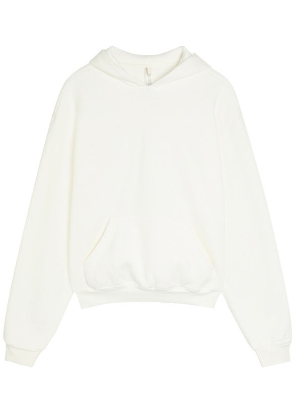 Photo: Skims Classic Hooded Cotton-blend Sweatshirt Off White