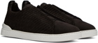 ZEGNA Brown Triple Stitch Sneakers