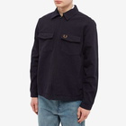 Fred Perry Men's Heavy Twill Overshirt in Navy