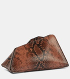 The Attico 8.30PM Small snake-print leather clutch