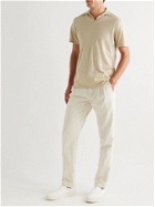 Saman Amel - Knitted Cashmere and Silk-Blend Polo Shirt - Neutrals