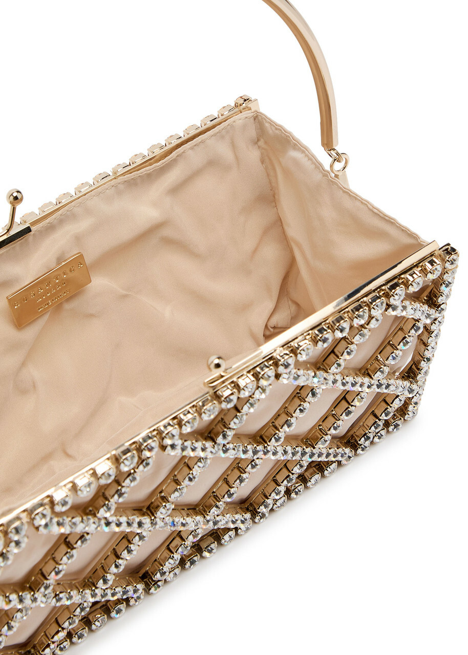 Rosantica Garofano Crystal-embellished Satin Shoulder bag - Gold - One Size