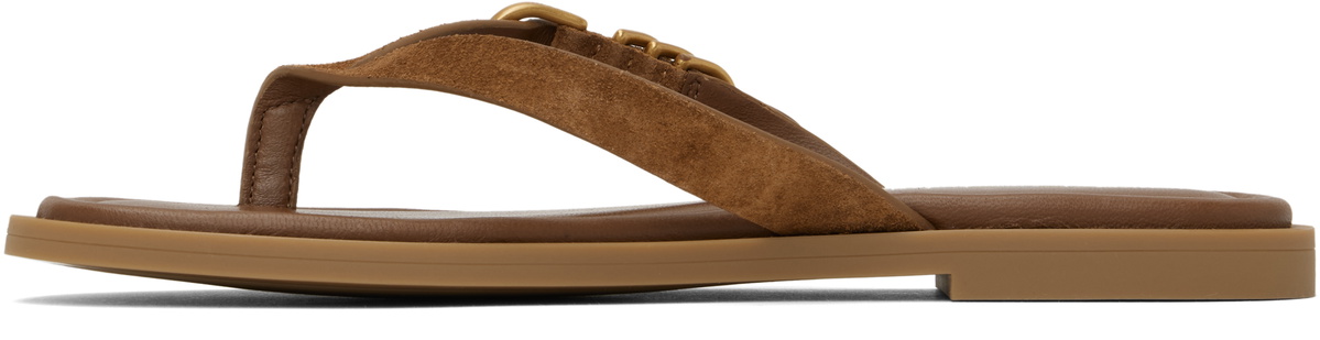 rag & bone Brown Gia Italian Suede Thong Sandals
