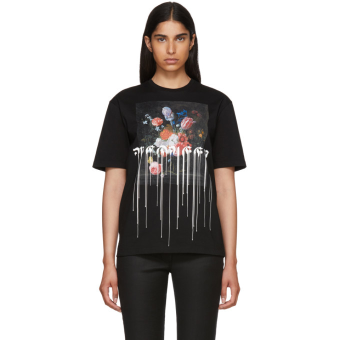 Alexander McQueen Black Paint Drip T-Shirt Alexander McQueen