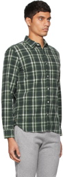 BEAMS PLUS Green & Navy Print Check Shirt