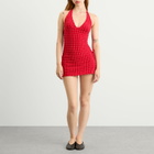 Peachy Den Women's Cindy Halter Skort Dress in Lipstick