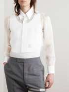 Thom Browne - Appliquéd Cotton-Trimmed Silk-Organza Shirt - White