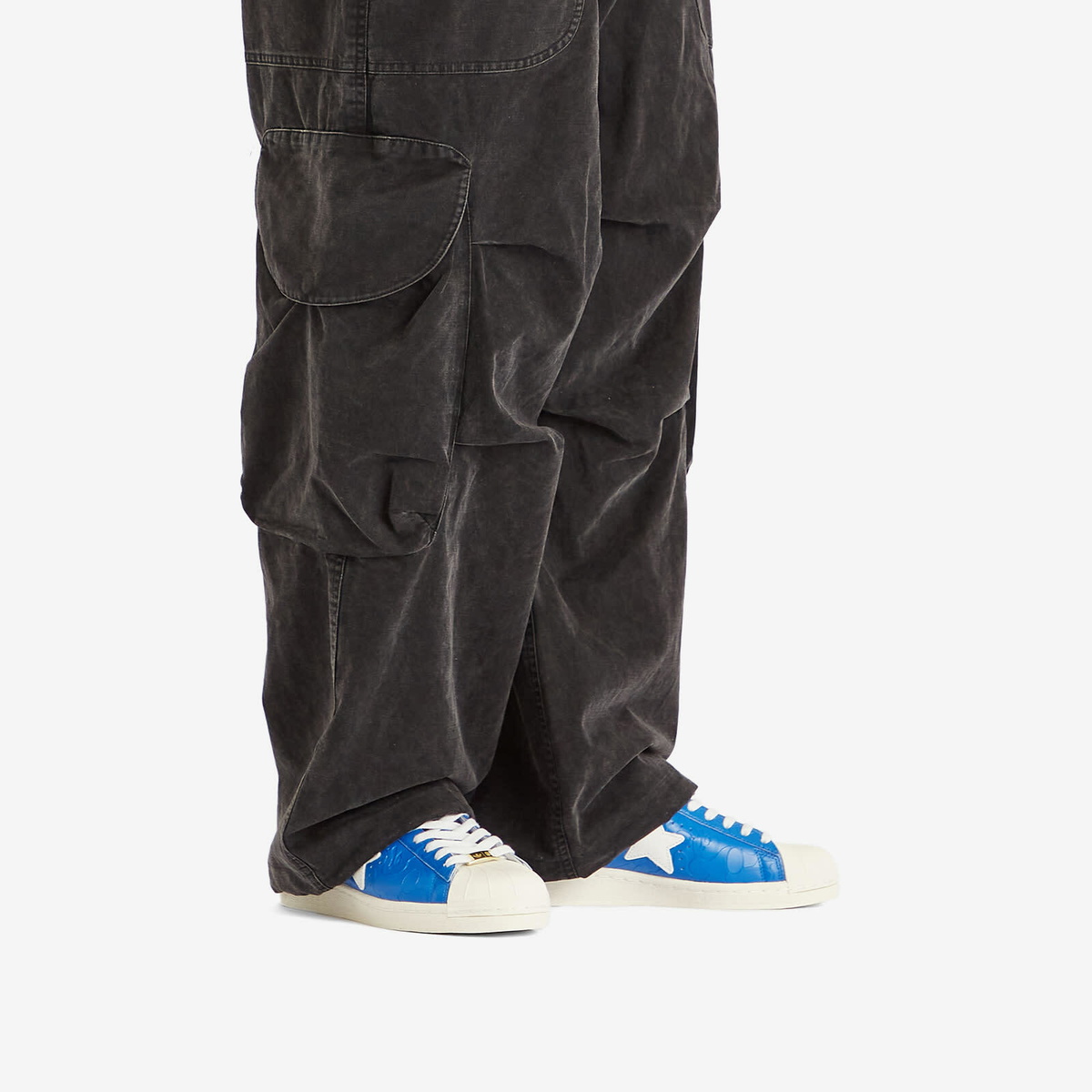 Adidas X Bape Superstar Vintage Sneaker in Blue/White/Off White