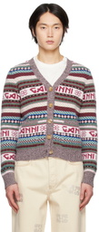 GANNI Multicolor Patch Pocket Cardigan