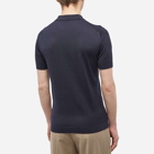 John Smedley Men's Adrian Cotton Knitted Polo Shirt in Navy