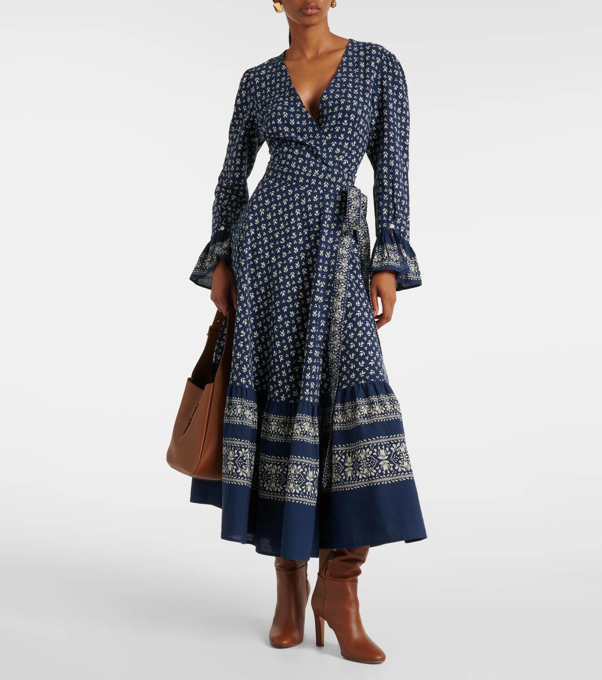 Polo Ralph Lauren Floral ruffled cotton wrap dress Polo