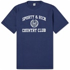 Sporty & Rich Varsity Crest T-Shirt in Navy