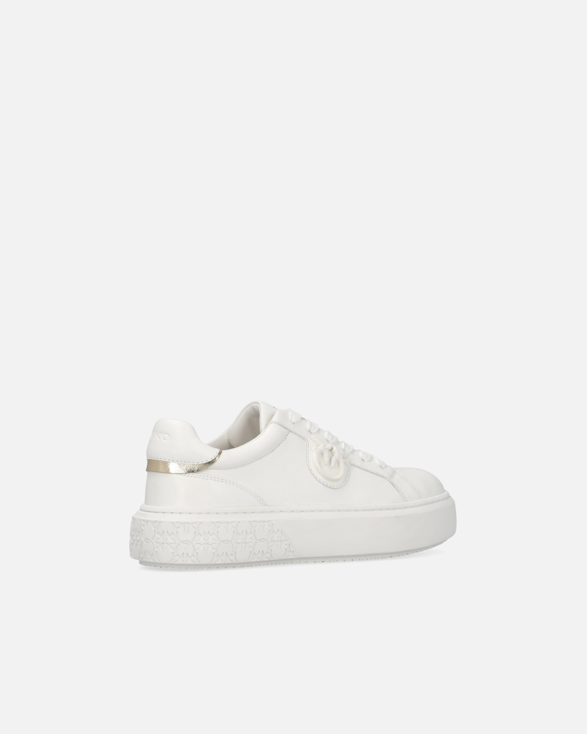 Pinko Leather Sneakers With Platform Sole Milk White