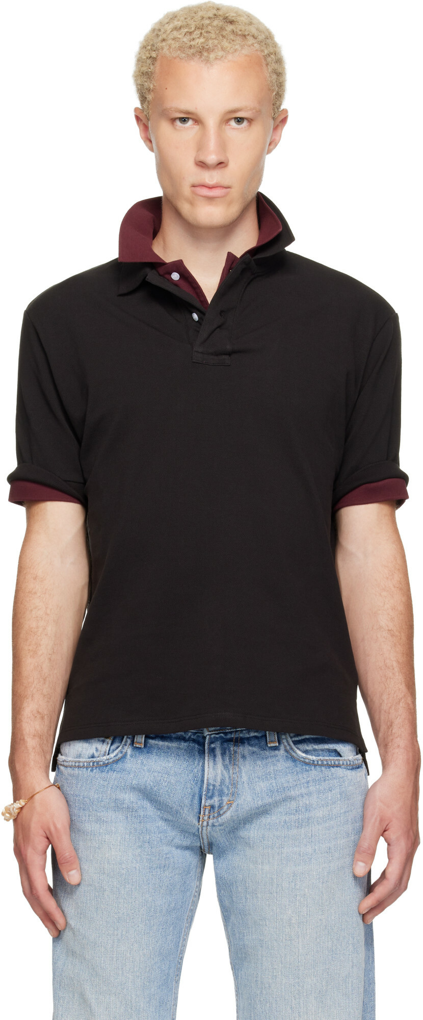 Raimundo Langlois Black Layered Polo