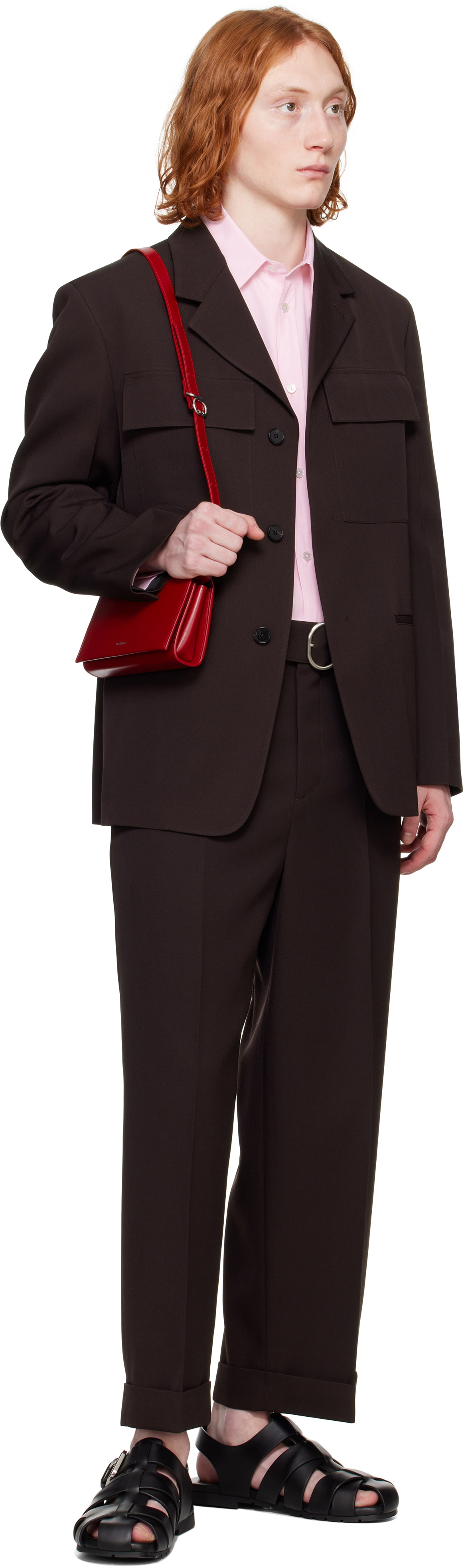 Jil Sander Brown Sharp Wool Gabardine Blazer